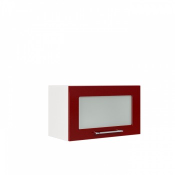 Бруклин ШВГС 600 Шкаф верхний горизонтальный со стеклом (Бетон белый/корпус Белый) в Нижнекаменке - nizhnekamenka.mebel54.com | фото