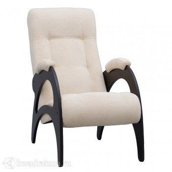 Кресло для отдыха Неаполь Модель 9 без лозы (Венге-эмаль/Ткань Ваниль Verona Vanilla) в Нижнекаменке - nizhnekamenka.mebel54.com | фото