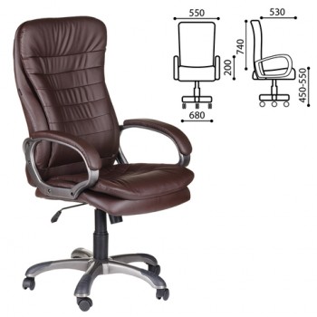 Кресло офисное BRABIX Omega EX-589 (коричневое) в Нижнекаменке - nizhnekamenka.mebel54.com | фото