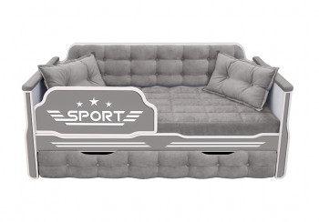 Кровать 170 серии Спорт 1 ящик 45 Серый (подушки) в Нижнекаменке - nizhnekamenka.mebel54.com | фото