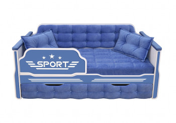 Кровать 170 серии Спорт 1 ящик 85 Синий (подушки) в Нижнекаменке - nizhnekamenka.mebel54.com | фото