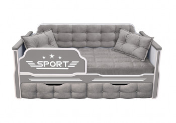 Кровать 170 серии Спорт 2 ящика 45 Серый (подушки) в Нижнекаменке - nizhnekamenka.mebel54.com | фото