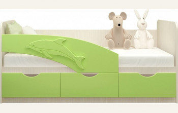 Кровать детская 1,8м Дельфин (Салатовый металлик) в Нижнекаменке - nizhnekamenka.mebel54.com | фото