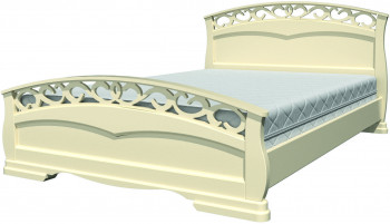 Кровать Грация-1 из массива сосны 1600*2000 Слоновая кость в Нижнекаменке - nizhnekamenka.mebel54.com | фото