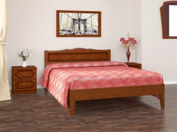 Кровать Карина-7 из массива сосны 1600*2000 Орех в Нижнекаменке - nizhnekamenka.mebel54.com | фото