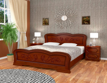 Кровать Карина-8 из массива сосны 1200*2000 Орех в Нижнекаменке - nizhnekamenka.mebel54.com | фото