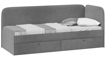Кровать «Молли» с мягкой обивкой (900) тип 1 (Микровелюр Scandi Graphite 22) в Нижнекаменке - nizhnekamenka.mebel54.com | фото