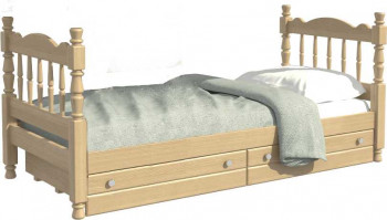 Кровать одинарная Аленка из массива сосны 800*1890 Сосна в Нижнекаменке - nizhnekamenka.mebel54.com | фото