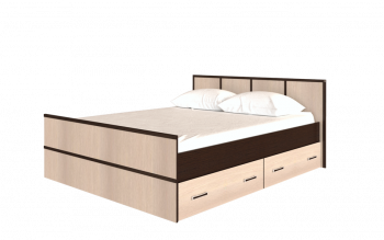 Кровать Сакура с настилом и ящиками 1,4 (Венге/Лоредо) в Нижнекаменке - nizhnekamenka.mebel54.com | фото