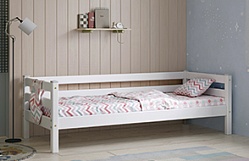 Кровать Соня Вариант 2 с задней защитой Белый полупрозрачный в Нижнекаменке - nizhnekamenka.mebel54.com | фото