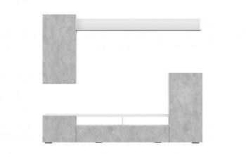 Мебель для гостиной МГС 4 (Белый/Цемент светлый) в Нижнекаменке - nizhnekamenka.mebel54.com | фото