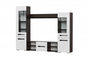 Мебель для гостиной МГС 6 (Исполнение 1/Венге/Белый глянец) в Нижнекаменке - nizhnekamenka.mebel54.com | фото