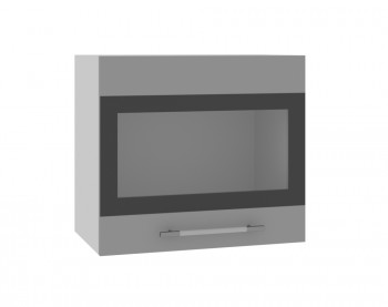 Ройс ВПГСФ 500 Шкаф верхний горизонтальный со стеклом с фотопечатью высокий (Графит софт/корпус Серый) в Нижнекаменке - nizhnekamenka.mebel54.com | фото