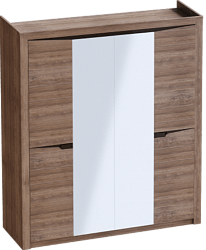 Шкаф четырехдверный Соренто с комплектом полок (3 шт)Дуб стирлинг/Кофе структурный матовый в Нижнекаменке - nizhnekamenka.mebel54.com | фото