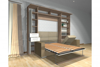 Шкаф-кровать с диваном Каролина в Нижнекаменке - nizhnekamenka.mebel54.com | фото