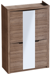 Шкаф трехдверный Соренто Дуб стирлинг/Кофе структурный матовый в Нижнекаменке - nizhnekamenka.mebel54.com | фото